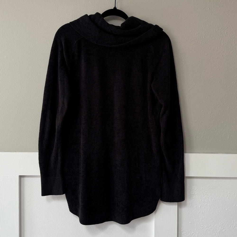 Barefoot Dreams CozyChic Ultra Lite Coastal Cowl Neck Tunic in Black - Picture 4 of 7